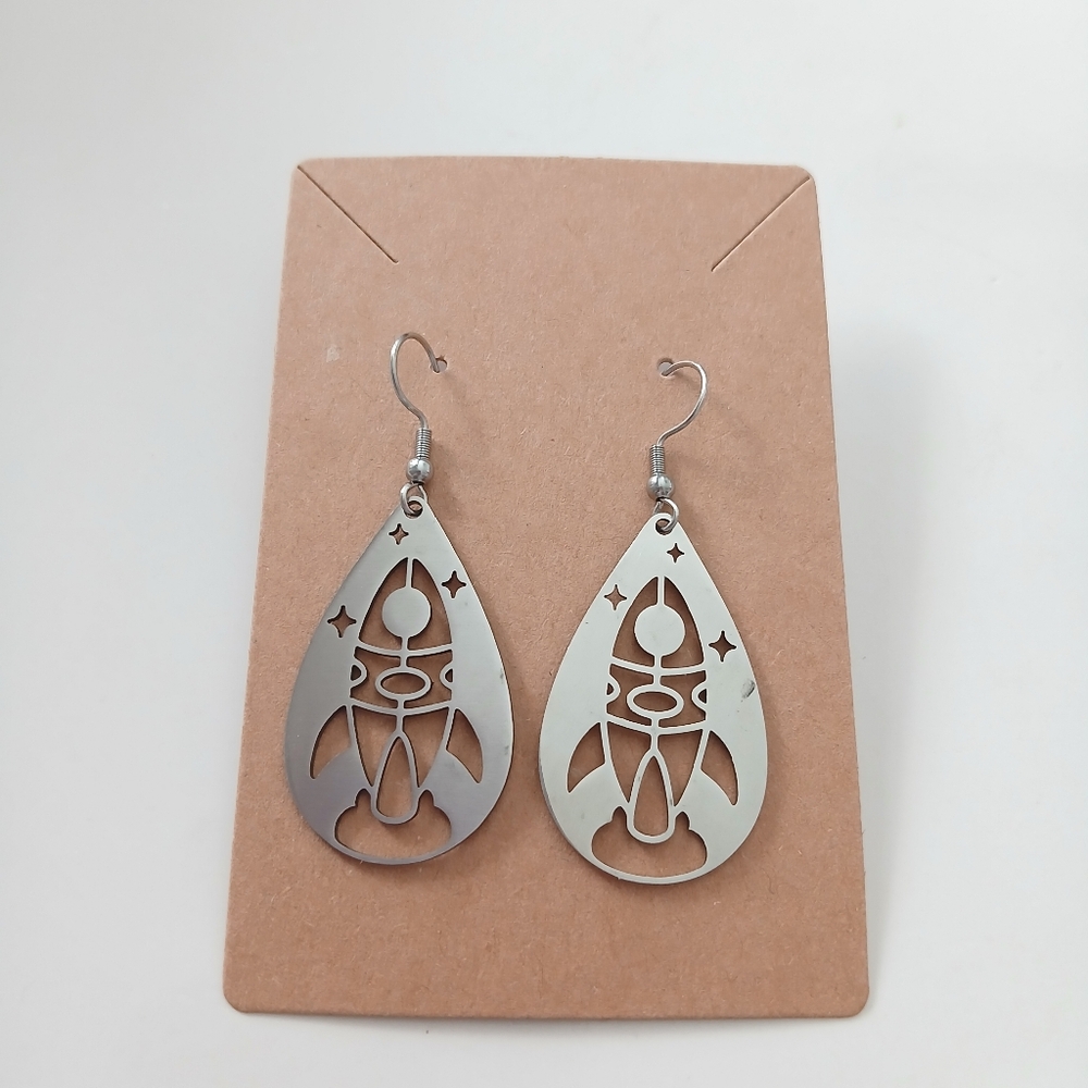 Fashion Jewelry Silver Rocket Earrings